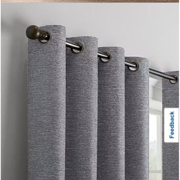Eclipse Andes Blackout Grommet Top Single Curtain Panel Charcoal‎ 50x95 Set Of 2 - Picture 2 of 6